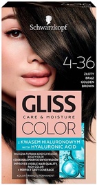 Kраска для волос Schwarzkopf Gliss Color Care & Moisture, Golden Brown, 4-36, 60 мл