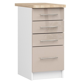 Нижний кухонный шкаф Akord Oliwia S40, белый/бежевый, 60 см x 40 см x 85 см