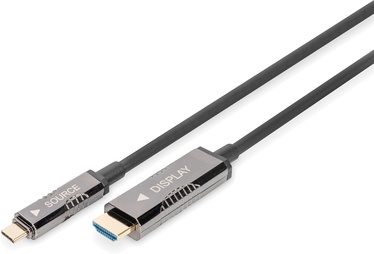 Kabelis Digitus USB-C - HDMI AOC USB-C, HDMI, 20 m, juoda