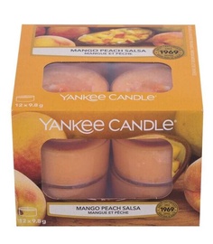 Žvakė, arbatinė Yankee Candle Mango Peach Salsa, 4 - 6 h, 117.6 g, 12 vnt.