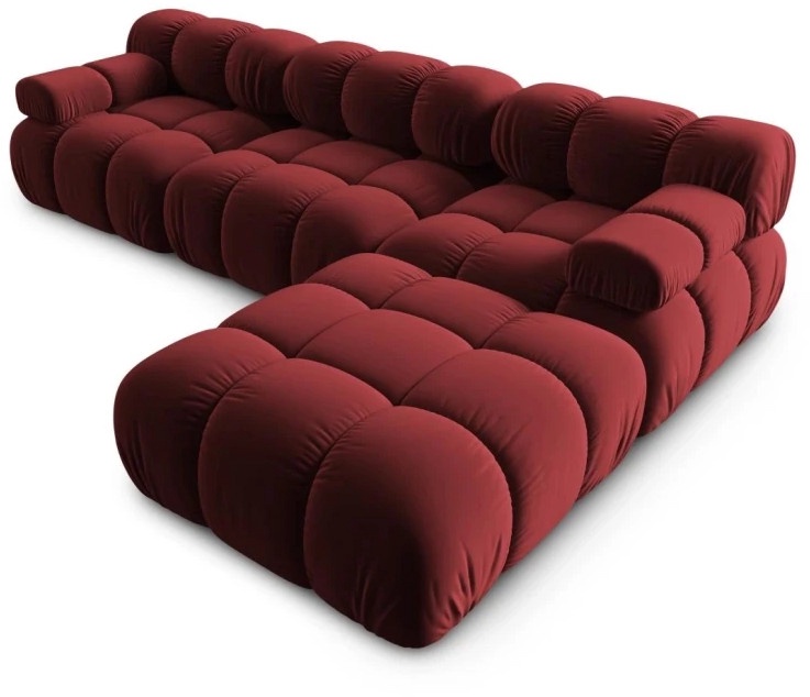 Mooduldiivan Micadoni Home Bellis, tumepunane, 282 x 188 cm x 63 cm