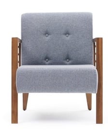Atzveltnes krēsls Hanah Home Kemer 825BLC2706, koka/gaiši zila, 83 cm x 69 cm x 80 cm