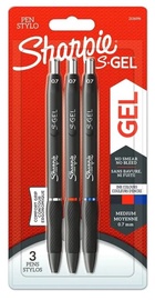 Lodīšu pildspalva Sharpie Sharpie S Gel, zila/melna/sarkana, 0.7 mm, 3 gab.