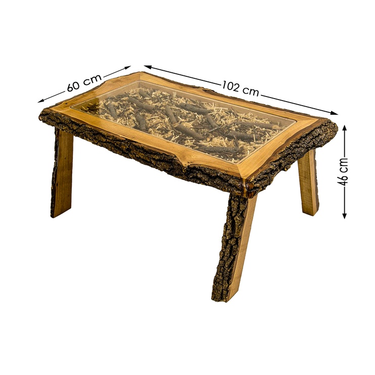 Журнальный столик Kalune Design Miyola, коричневый/дубовый, 102 см x 60 см x 46 см