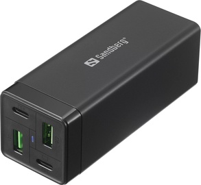 Зарядное устройство для телефона Sandberg 4in1 Charger 2xUSB-C 2xUSB 65W, 2 x USB/2 x USB-C, черный, 65 Вт