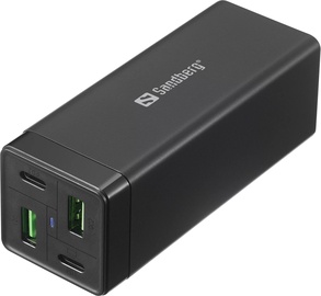 Telefono įkroviklis Sandberg 4in1 Charger 2xUSB-C 2xUSB 65W, 2 x USB/2 x USB-C, juoda, 65 W