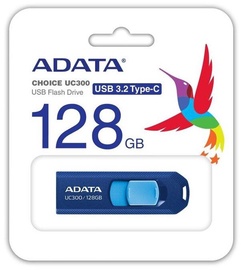 USB zibatmiņa Adata UC300 852407, zila, 128 GB