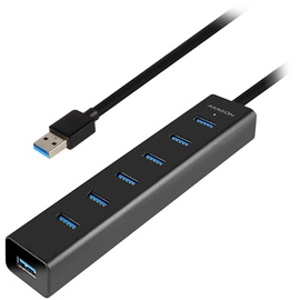 USB šakotuvas Axagon USB Charging Hub HUE-SA7BP, juoda