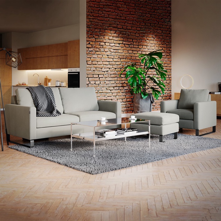 Пуф Homede Corni, серебристый, 73 см x 63 см x 45 см