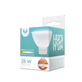 Лампочка Forever Light LED, MR16, теплый белый, GU5.3, 25 Вт, 130 лм