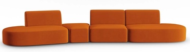 Moduļu dīvāns Micadoni Home Shane, oranža, kreisais, 412 x 124 cm x 74 cm