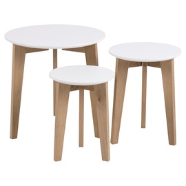 Kafijas galdiņš Actona Abin 61848, brūna/balta, 500 mm x 500 mm x 500 mm