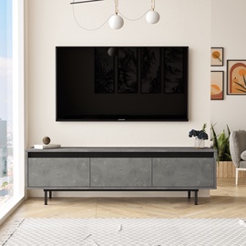 TV galds Kalune Design LV1 - RL, sudraba/melna, 160 cm x 35.5 cm x 45.2 cm
