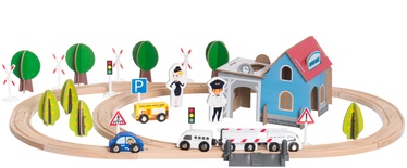 Транспортный набор игрушек Wood N Play Train Set 628025, многоцветный