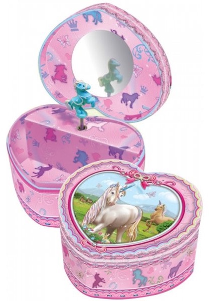 Музыкальная коробка Pulio Heart Shaped Box Unicorns