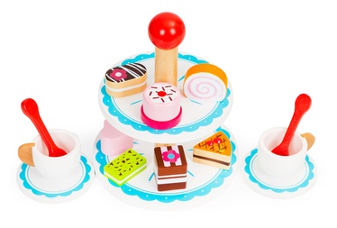 Rotaļu virtuves piederumi, kūku komplekts EcoToys Wooden Confectionery Set MSP2010, daudzkrāsaina