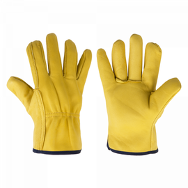 Рабочие перчатки кожаные CORK RWC105, для взрослых, натуральная кожа, желтый, 10.5, 6 шт.