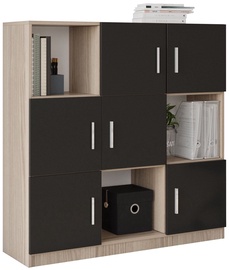 Skapītis Kalune Design VO7, melna/ozola, 119.9 cm x 73.6 cm x 121.8 cm