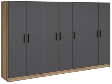 Гардероб Kalune Design Kale 7642, антрацитовый/светло-коричневый, 52 см x 315 см x 210 см