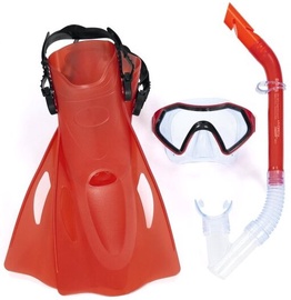 Snorkelēšanas komplekts Bestway Hydro Swim, caurspīdīga/sarkana