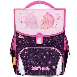 Skolas mugursoma Tiger Fairy Wings, rozā/violeta