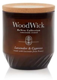 Svece, aromātiskā WoodWick ReNew Medium Lavender & Cypress, 20 - 40 h, 184 g, 96 mm