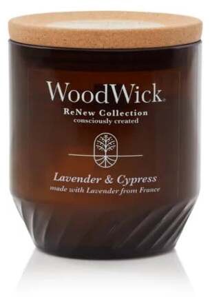 Свеча, цилиндрическая/ароматическая WoodWick Renew Medium Lavender & Cypress, 20 - 40 час, 184 г