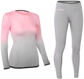 Termopesu, naiste Spokey Flora Set Women, roosa/hall, L/XL, 2 tk