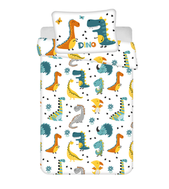 Voodipesukomplekt lastele Jerry Fabrics Photoprints Sweet home Dino world baby, mitmevärviline, 100 x 135 cm