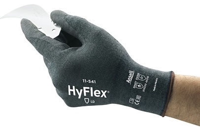Darba cimdi pirkstaiņi Ansell HyFlex 11-541, nerūsējošais tērauds/neilons/nitrils, pelēka, 7