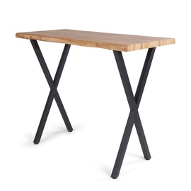 Обеденный стол Domoletti ANDA, черный/дерево, 100 см x 60 см x 12 см