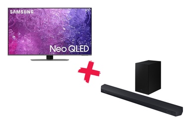 Телевизор Samsung QN90CATXXH, Neo QLED, 65 ″+ Soundbar система Samsung HW-Q600C/EN, черный