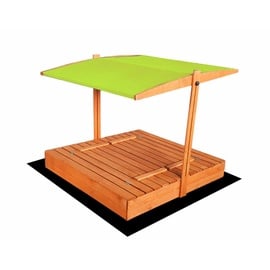 Liivakast 4IQ Sandbox With Roof PS120ZALIA250, 120 x 120 cm, kaanega, pruun/roheline