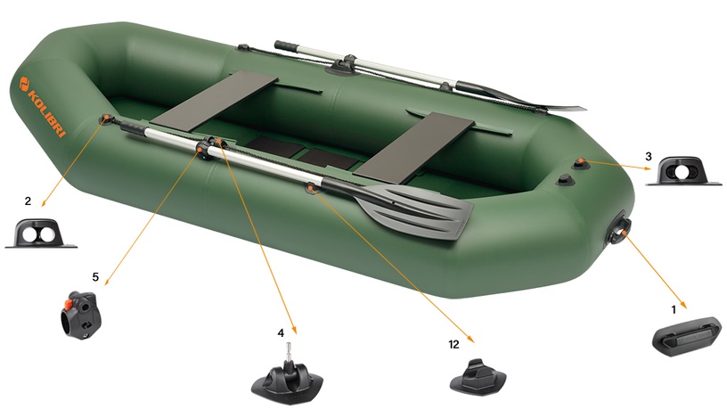 Piepūšamā laiva Kolibri K-290T Board, 290 cm x 130 cm, ar galda apakšu