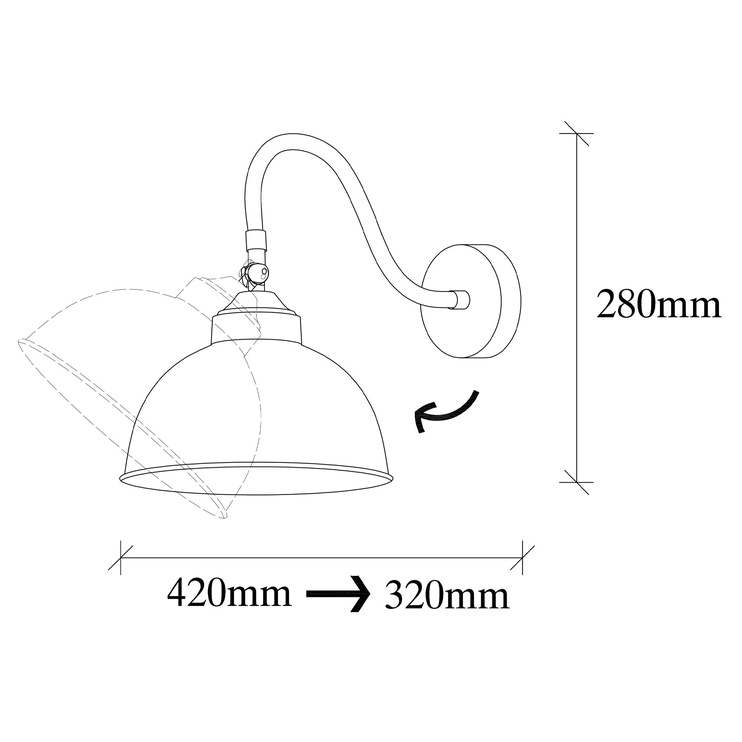 Lampa sienas Opviq Sağlam 3742, 40 W, E27