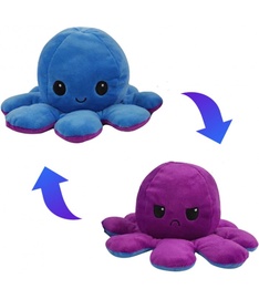 Mīkstā rotaļlieta Emotion Octopus, zila/violeta, 10 cm
