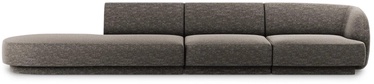 Dīvāns Micadoni Home Miley Chenille 4 Seats, pelēka, kreisais, 302 x 85 cm x 74 cm