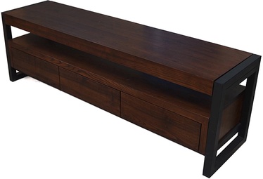 ТВ стол Kalune Design Stafa, черный/темно коричневый, 1800 мм x 400 мм x 500 мм