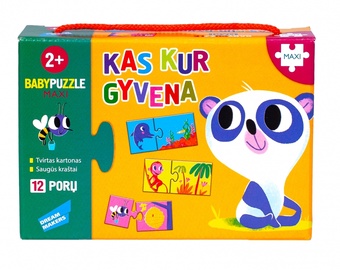 Attīstošās rotaļlietas Dream Makers Baby puzzle Kas kur gyvena? Who Lives Where? RI1801, 13 cm, daudzkrāsaina