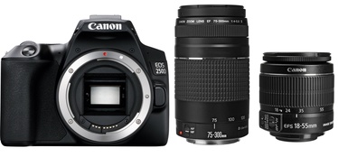 Peegelkaamera Canon EOS 250D + EF-S 18-55mm IS II + EF 75-300mm III