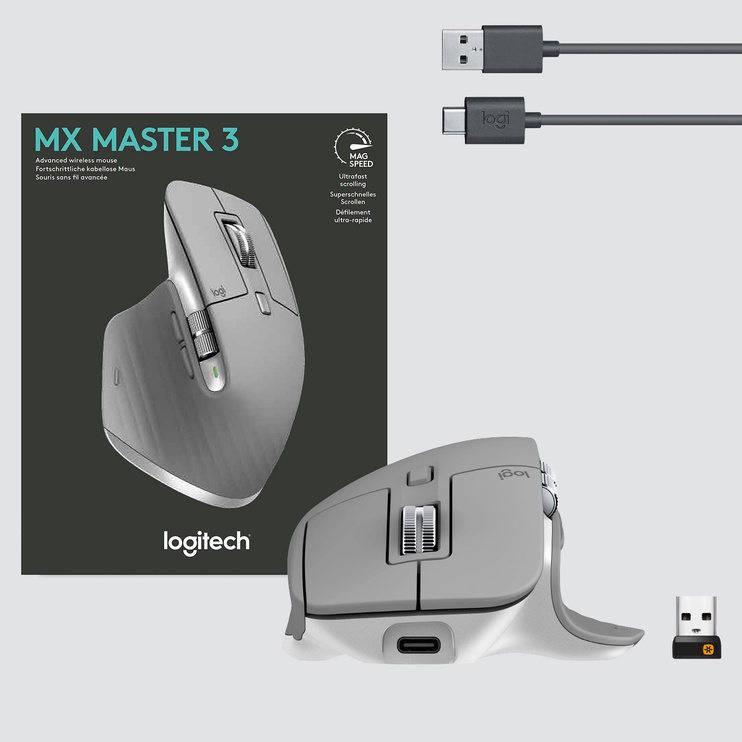 Kompiuterio pelė Logitech MX Master 3 Advanced, pilka