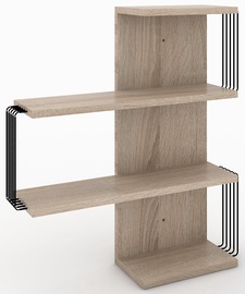Sienas plaukts Kalune Design Milas, brūna, 66 cm x 15 cm x 72 cm