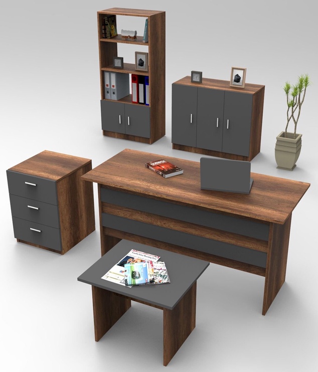 Комплект мебели Kalune Design VO14 BA, коричневый/антрацитовый, 63.6 x 140 см x 37.6 см