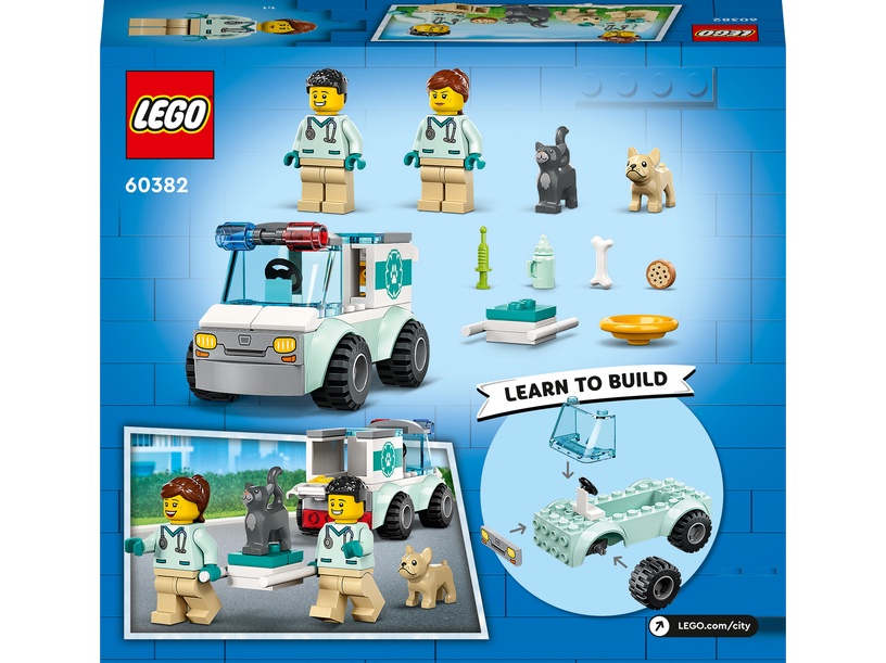 Konstruktor LEGO® City Loomaarsti päästekaubik 60382, 58 tk