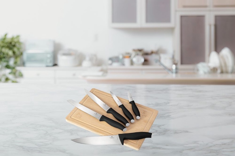Kööginoa komplekt Berlinger Haus Matte Black, roostevaba teras/bambus, 6 tk