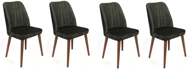 Ēdamistabas krēsls Kalune Design Alfa 462 V4 974NMB1560, matēts, valriekstu/haki, 49 cm x 50 cm x 90 cm, 4 gab.
