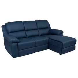 Stūra dīvāns Home4you Berit RC, tumši zila, labais, 214 x 160 cm x 98 cm