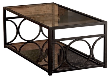 Kafijas galdiņš Kalune Design Frederika, melna, 1200 mm x 600 mm x 450 mm