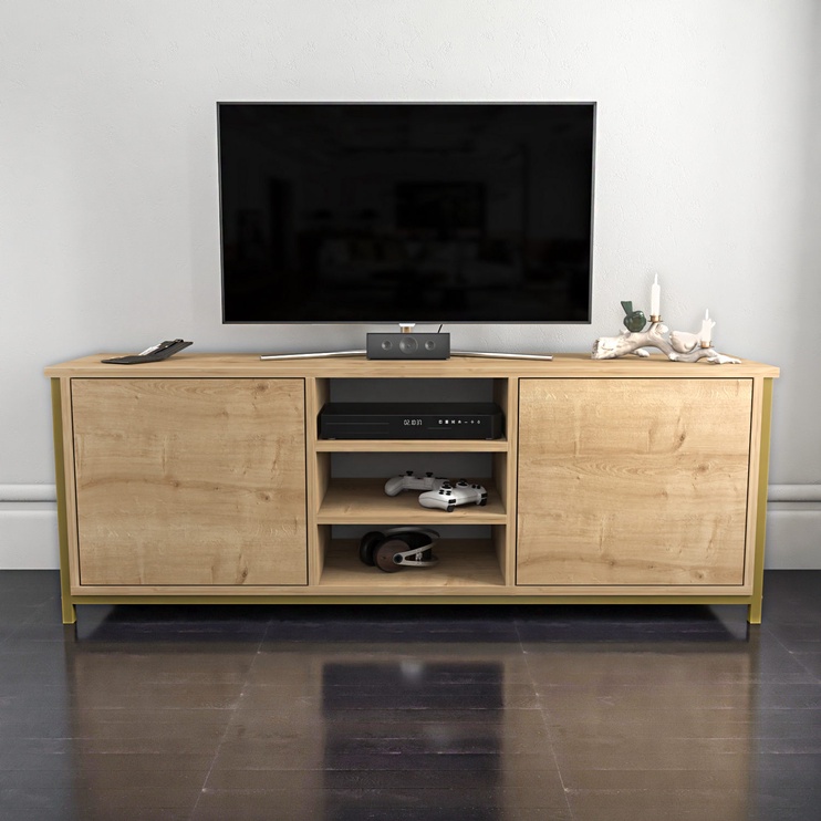 TV-laud Kalune Design Otis, pruun/kuldne, 35.3 cm x 140 cm x 50.8 cm