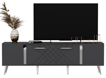 TV galds Kalune Design Detas, sudraba/antracīta, 150 cm x 35 cm x 48.2 cm